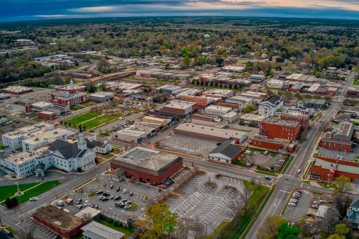 LambertSmallTownOpelika(1200px) Aerial view of the Opelika, Alabama